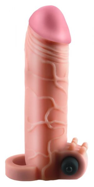 Penishülle "Vibrating Real Feel 2 Inch Extension" hautfarben hell (verlängert den Penis um 5,1cm)