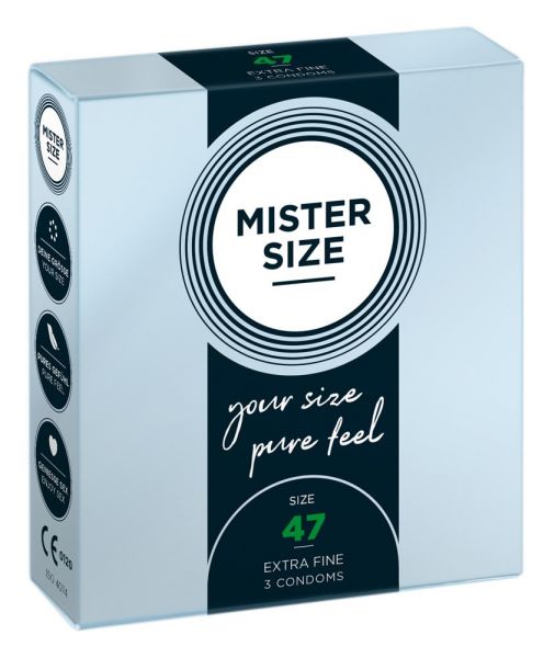 Mister Size Kondome 47mm 3er Pack, vegan (in individueller Passform)