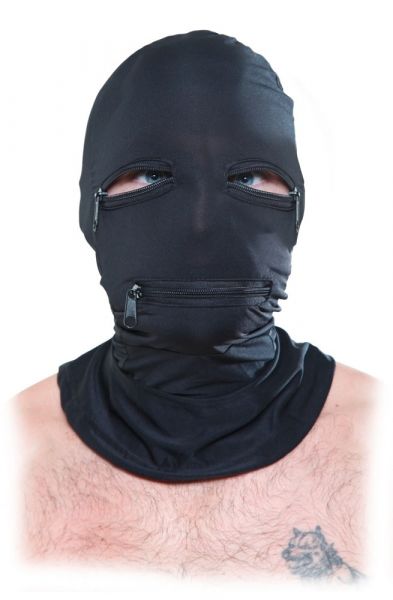 Kopfmaske "Zipper Face Hood" (mit Reißverschlüssen über Augen & Mund)